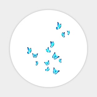 Glowing blue butterfly cluster for  women Magnet